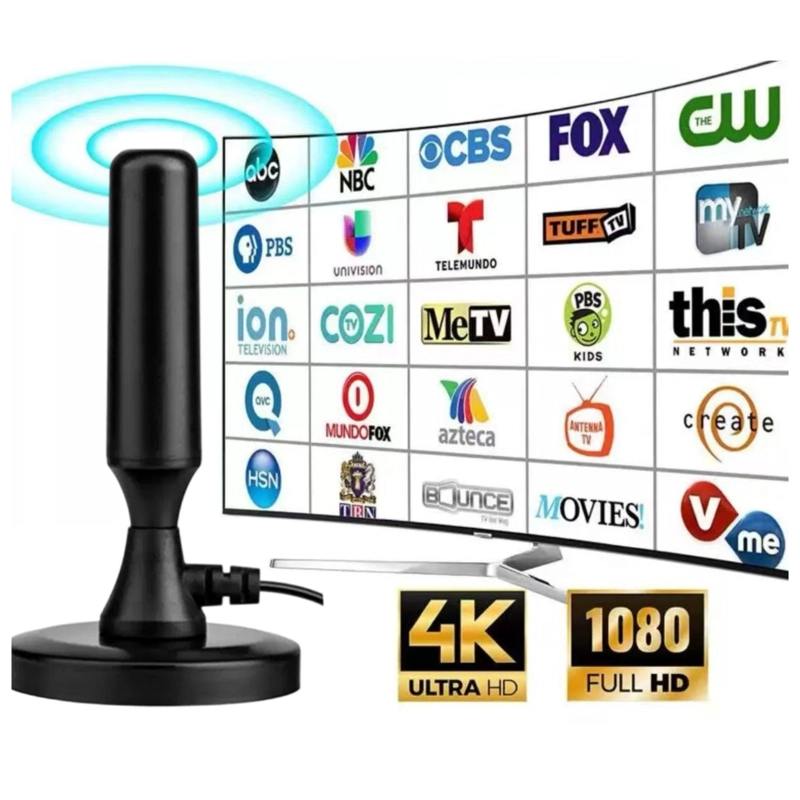 ANTENA DIGITAL HD TV INTERIOR Y EXTERIOR RECEPCION 360° BASE MAGNETICA - 5