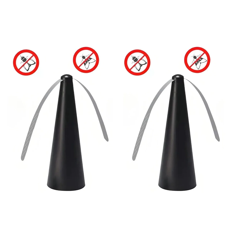 ABANICO VENTILADOR REPELENTE DE MOSCAS PORTATIL- COLOR NEGRO - 6