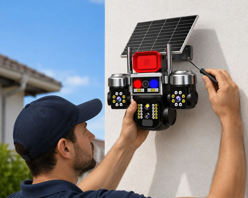 CAMARA DE SEGURIDAD SOLAR 12MP 4G 3 LENTES PTZ V380 PRO - 3
