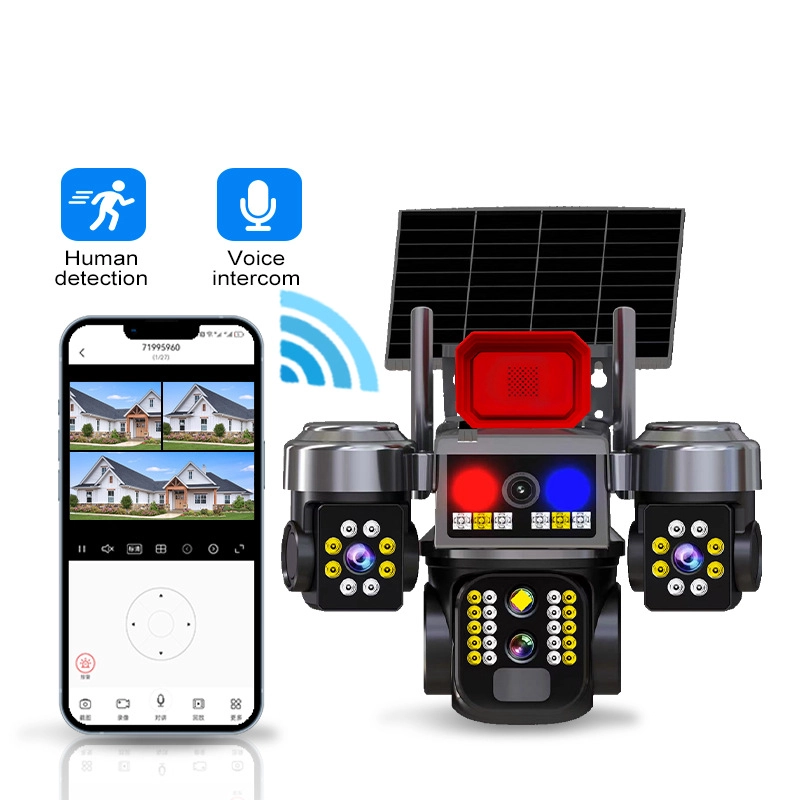 CAMARA DE SEGURIDAD SOLAR 12MP 4G 3 LENTES PTZ V380 PRO - 6