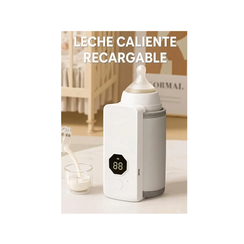 CALENTADOR DE BIBERONES PORTATIL RECARGABLE USB CON PANTALLA LED DIGITAL - 5