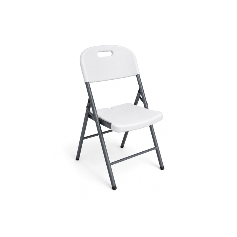 PACK X2 SILLA PLEGABLE PLASTICA PORTATIL DE ALTA RESISTENCIA  BLANCO  GRIS - 1
