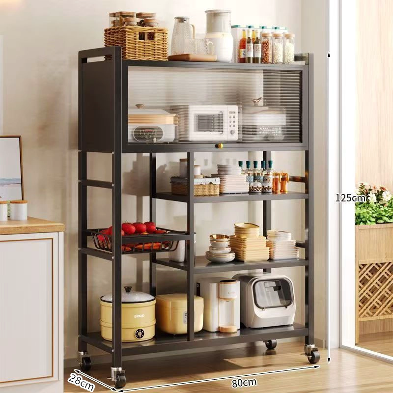 ESTANTERIA DE COCINA MULTIUSO CON GABINETE SUPERIOR Y RUEDAS - 5