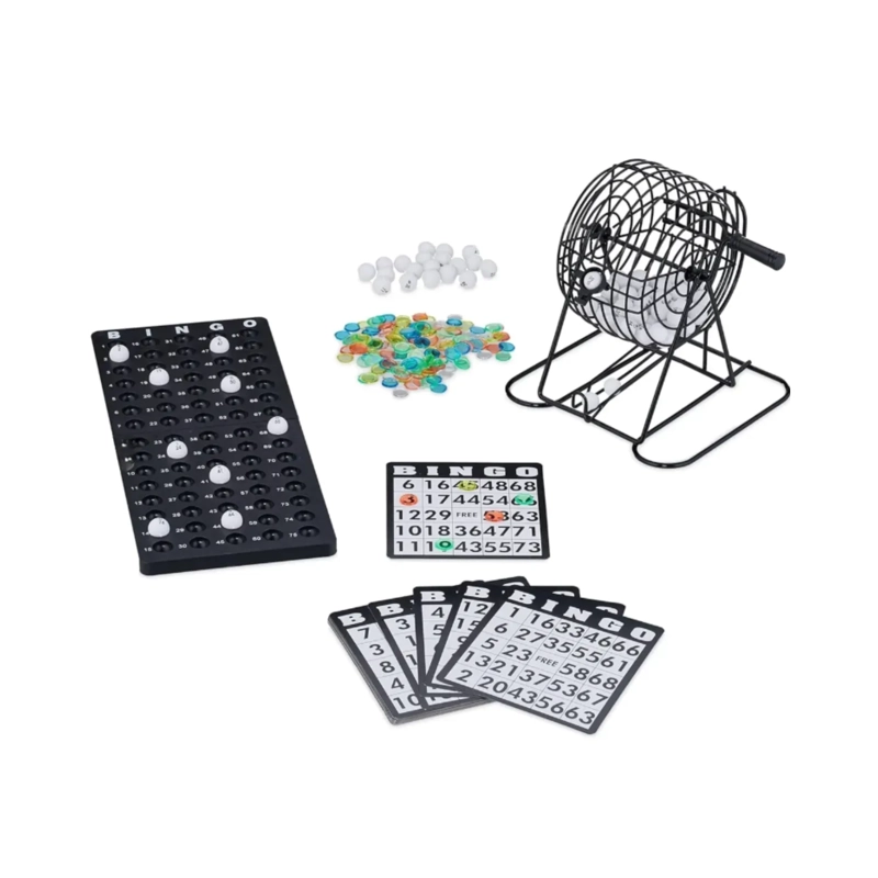 BINGO PROFESIONAL SET COMPLETO CON TOMBOLA METALICA Y 18 CARTONES - 3