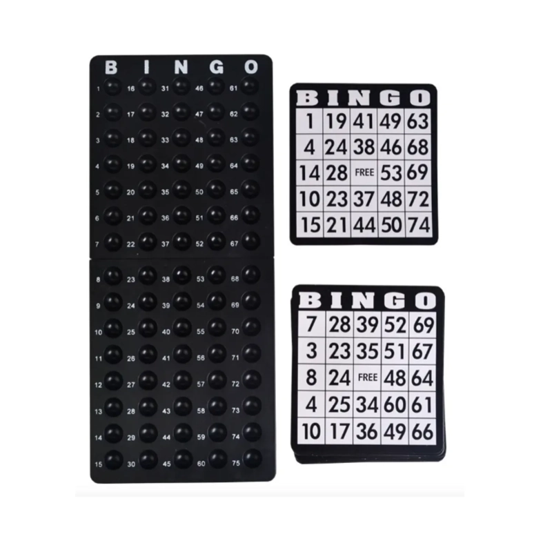 BINGO PROFESIONAL SET COMPLETO CON TOMBOLA METALICA Y 18 CARTONES - 5