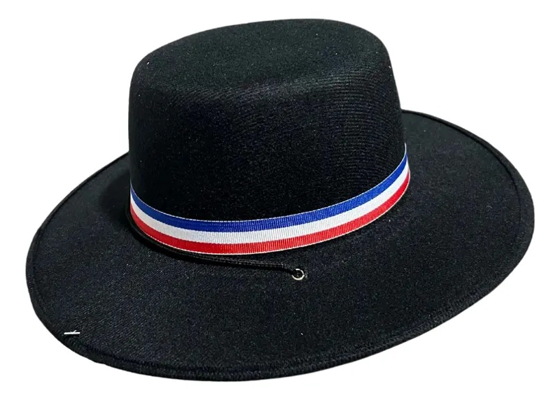 SOMBRERO HUASO CHILENO NEGRO TRICOLOR IDEAL FIESTAS PATRIAS - 5