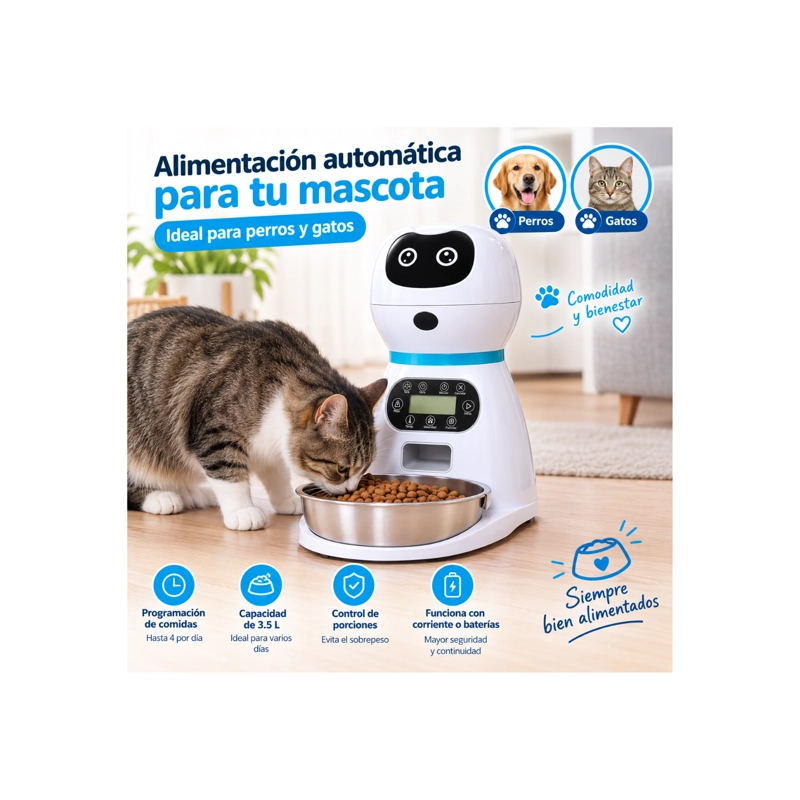 ROBOT ALIMENTADOR AUTOMATICO PARA MASCOTAS DISPENSADOR - 6