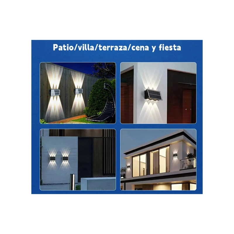 FOCO LUZ LED SOLAR EXTERIOR DE PARED PARA ESCALERAS Y JARDIN IP65 - 3