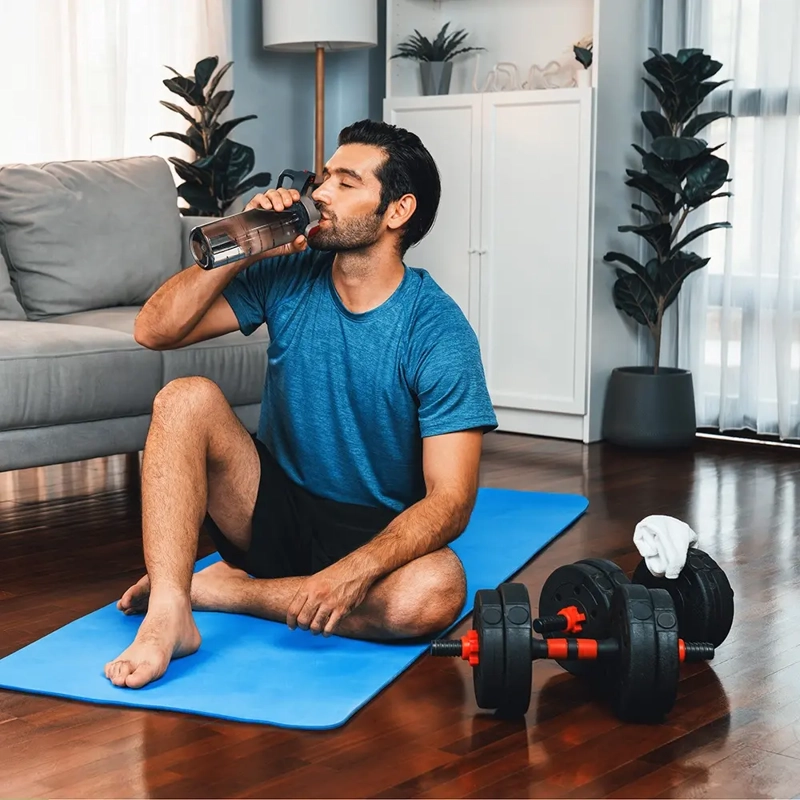 SET DE MANCUERNAS Y BARRA AJUSTABLE 2 EN 1 DE 10 KG CON EXTENSOR ACOLCHADO - 3