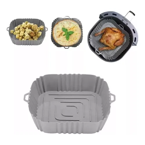 PACK 3 BANDEJAS SILICONA PARA AIRFRYER FREIDORA AIRE - 4