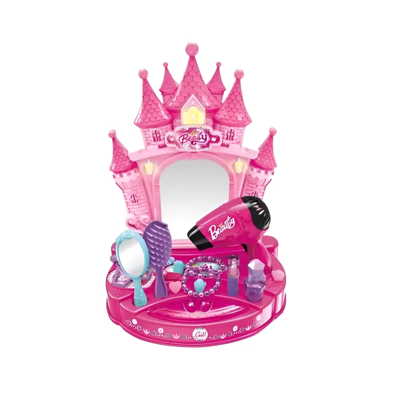 TOCADOR CASTILLO DE PRINCESAS BEAUTY ANGEL CON LUCES, SONIDO Y ACCESORIOS - ROSA - 2