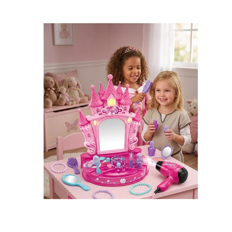 TOCADOR CASTILLO DE PRINCESAS BEAUTY ANGEL CON LUCES, SONIDO Y ACCESORIOS - ROSA - 3