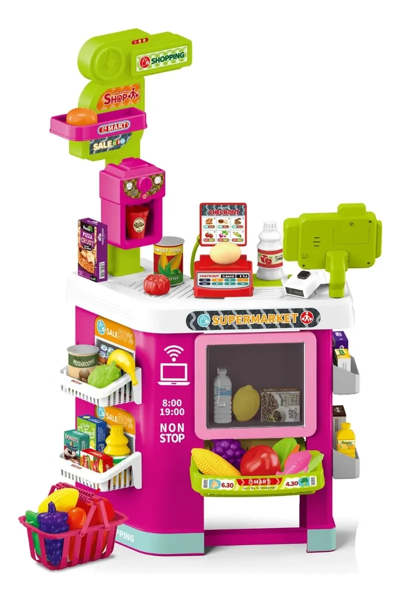 SET SUPERMERCADO INFANTIL INTERACTIVO 67 PIEZAS LUZ Y SONIDO - 1