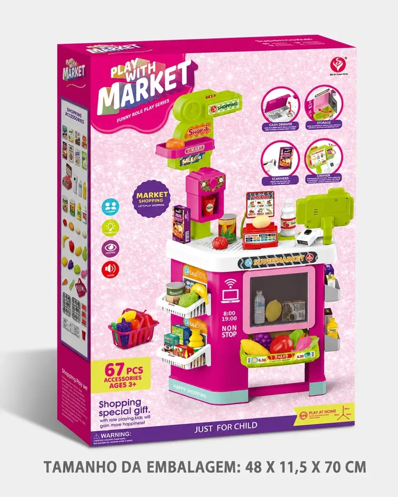 SET SUPERMERCADO INFANTIL INTERACTIVO 67 PIEZAS LUZ Y SONIDO - 3