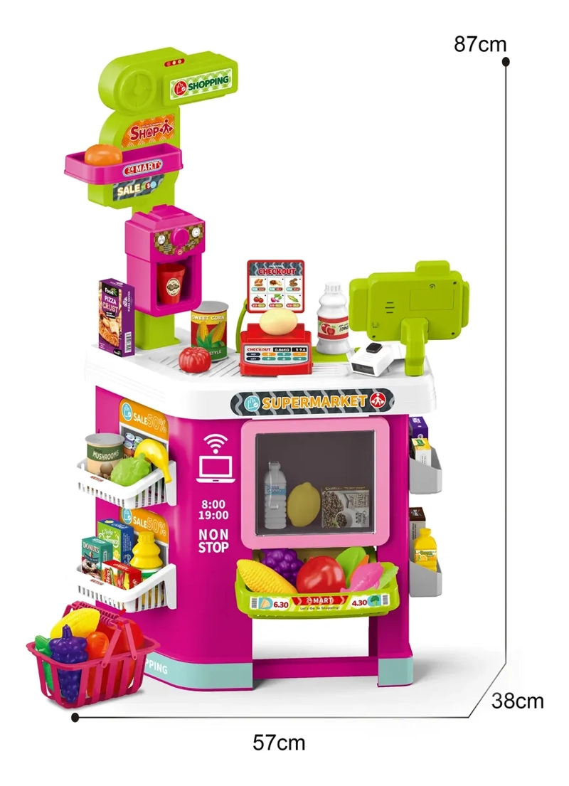 SET SUPERMERCADO INFANTIL INTERACTIVO 67 PIEZAS LUZ Y SONIDO - 5