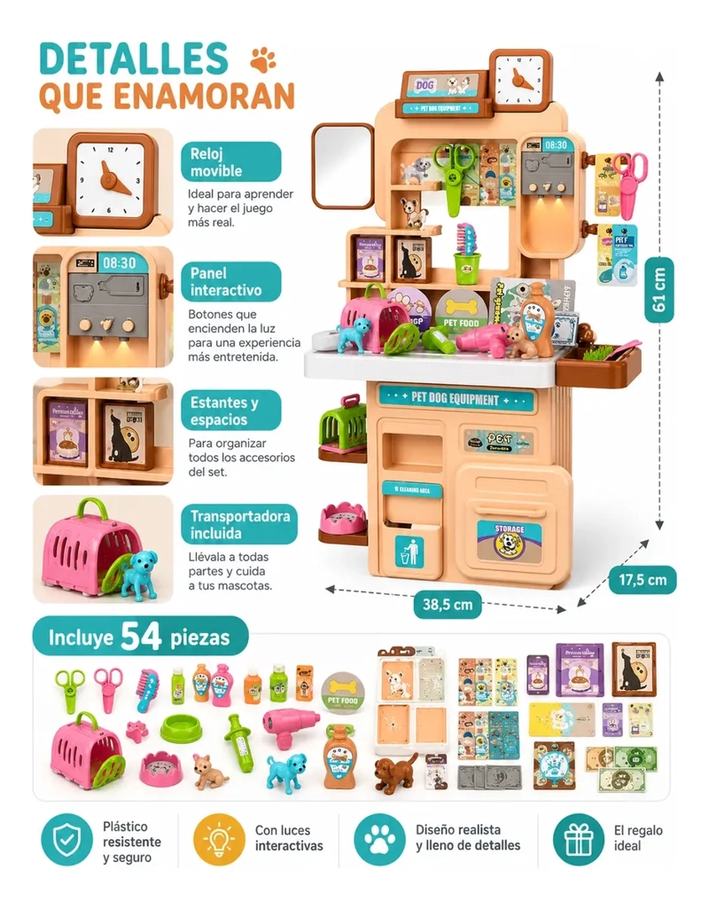 ESTACION DE PELUQUERIA CANINA DE JUGUETE PARA NIÑOS - 5