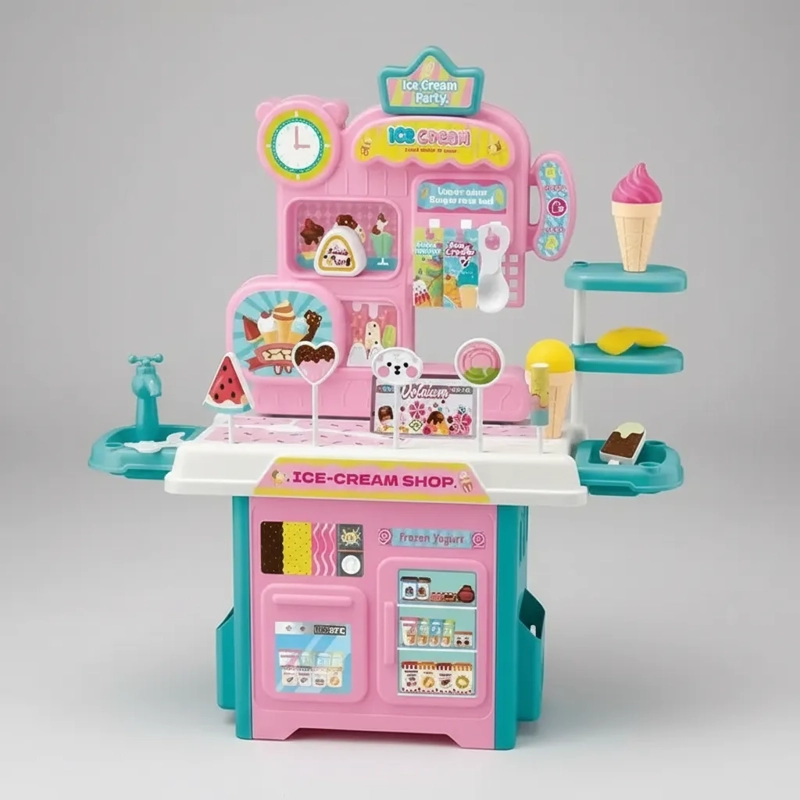 SET DE HELADERIA DE JUGUETE ICE CREAM SHOP 32 PIEZAS CON ACCESORIOS - 1