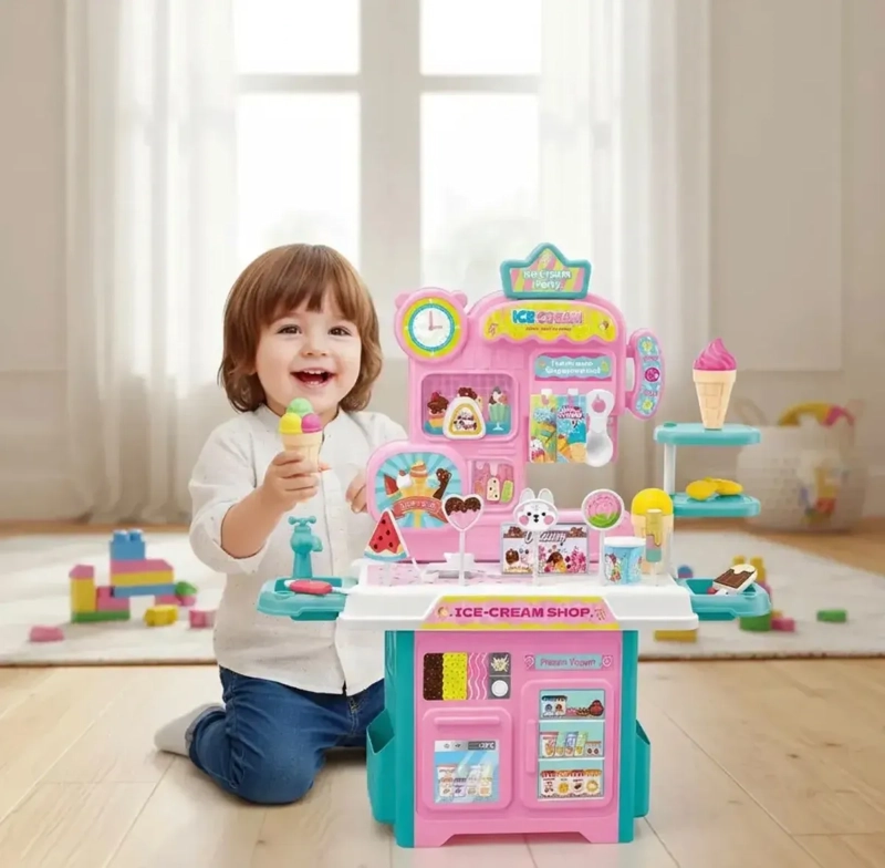 SET DE HELADERIA DE JUGUETE ICE CREAM SHOP 32 PIEZAS CON ACCESORIOS - 3