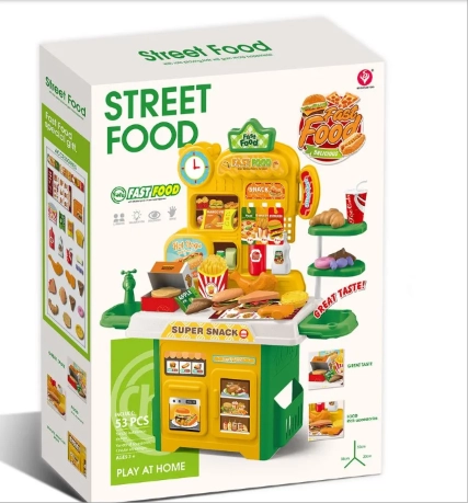 JUGUETE PUESTO DE COMIDA FAST FOOD / COCINA DE JUGUETE INFANTIL 53 PIEZAS - 3