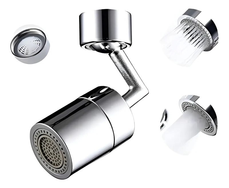 EXTENSOR DE GRIFO GIRATORIO 1080° AIREADOR AHORRADOR DE AGUA CON FILTRO - 1