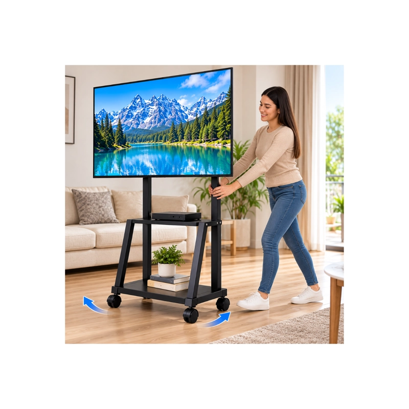 SOPORTE TV RACK MOVIL CON RUEDAS 32 A 75 PULGADAS NEGRO ML1700SSE - 5