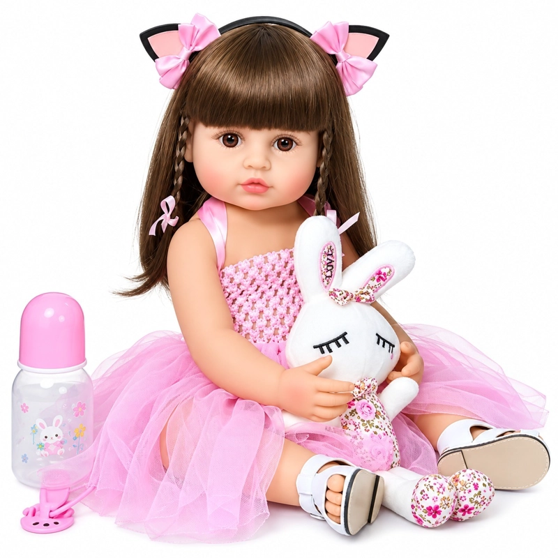 MUÑECA BEBE  REBORN REALISTA EN VINILO TERMOPLASTICO 50CM - 1