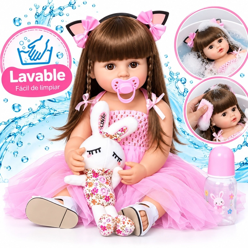 MUÑECA BEBE  REBORN REALISTA EN VINILO TERMOPLASTICO 50CM - 6