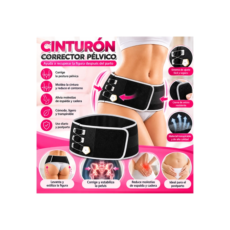 CORRECTOR Y FAJA PE LVICO CINTURA ENCAJE REGULABLE - 4