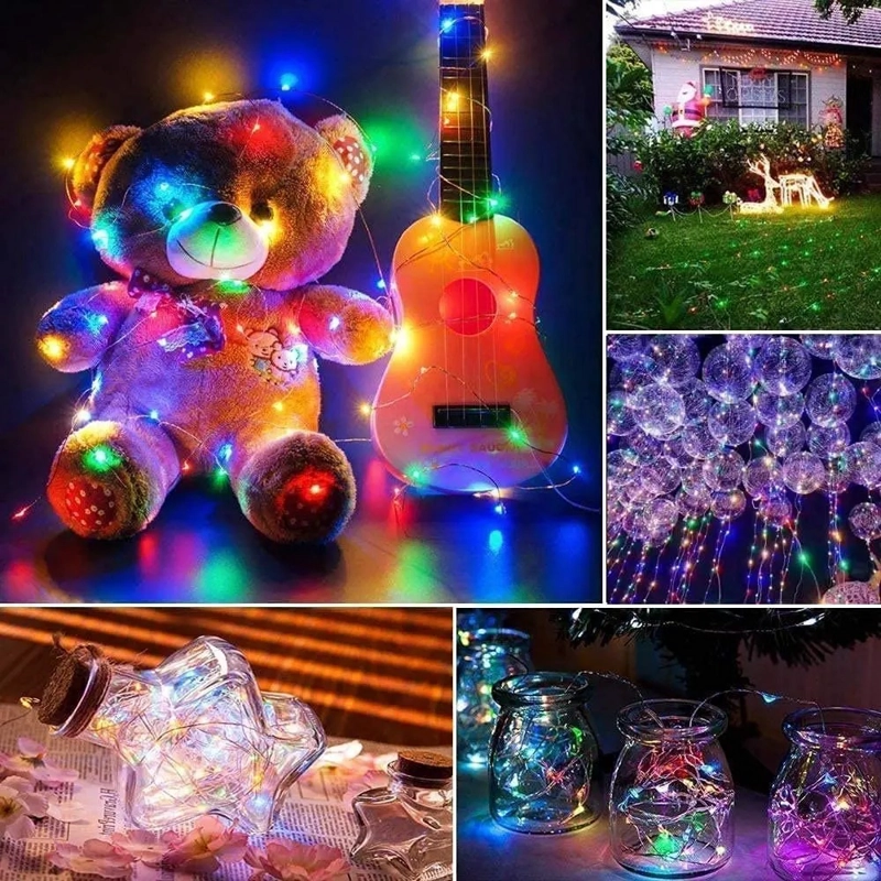 GUIRNALDA CORTINA DE LUCES LED SOLAR 3X2 METROS MULTICOLOR - 2