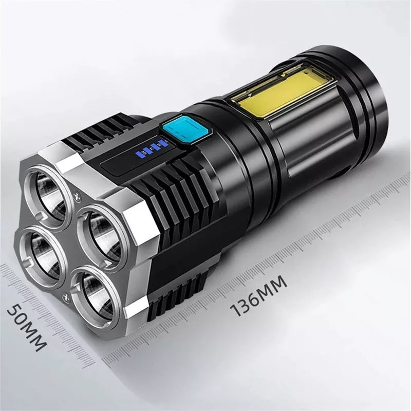 LINTERNA LED RECARGABLE ALTO ALCANCE 4 LED - 2