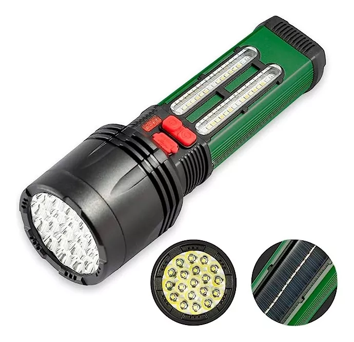 LINTERNA TÁCTICA ALTA POTENCIA SOLAR RECARGABLE USB - 2