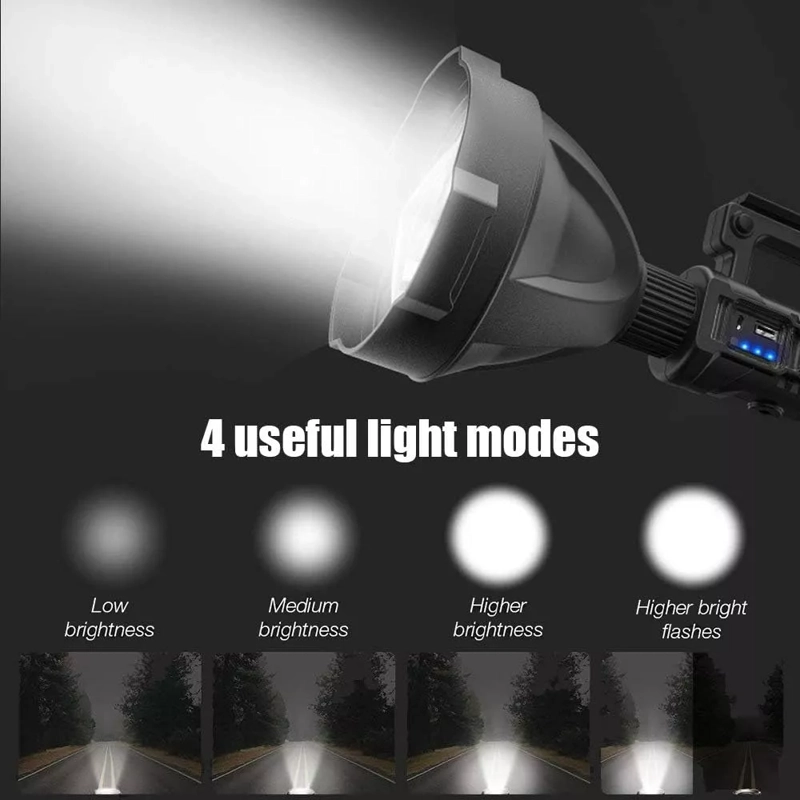 LINTERNA LED LARGO ALCANCE RECARGABLE USB TRÍPODE - 3