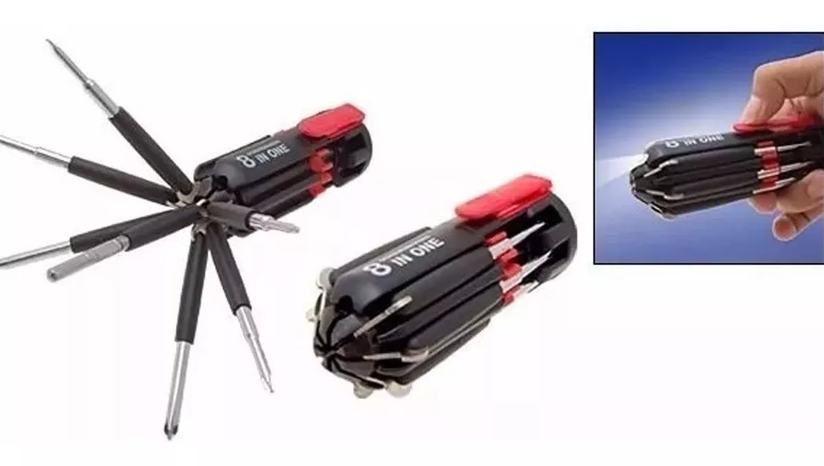 DESTORNILLADOR 8 EN 1 CON LINTERNA LED HERRAMIENTA MULTIUSO - 2