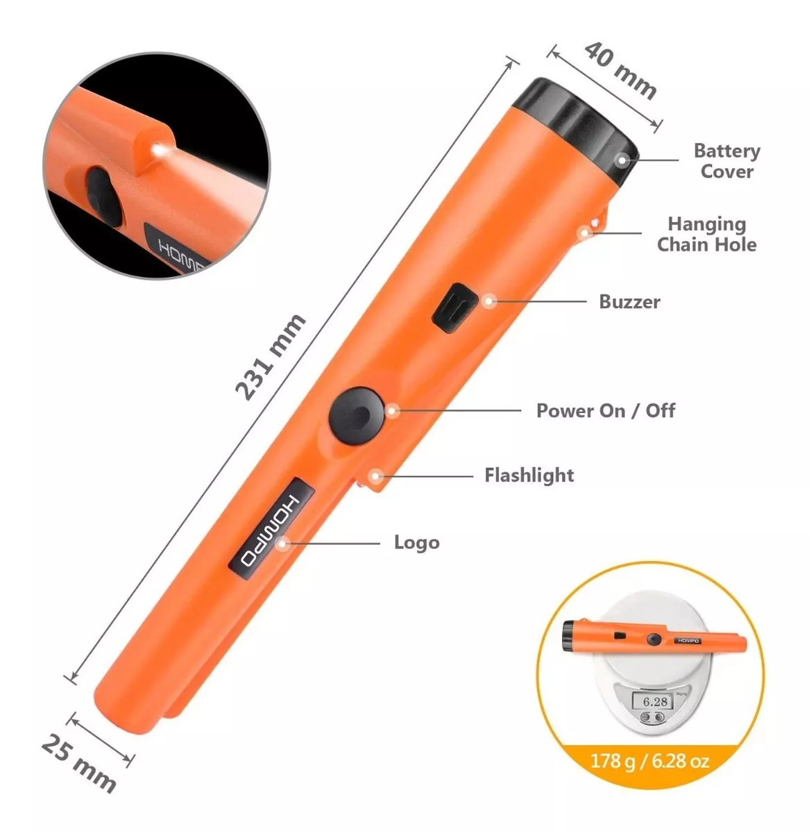 DETECTOR DE METALES PORTÁTIL LOCALIZADOR DE MANO - 5