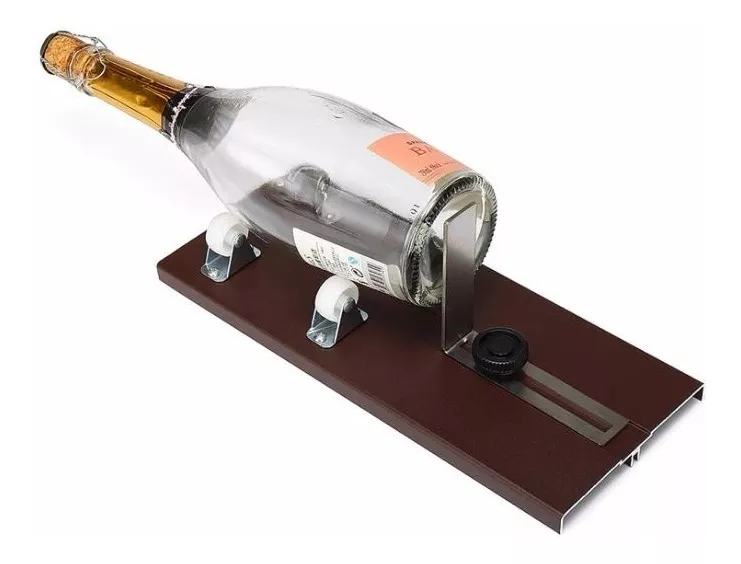 SET HERRAMIENTAS CORTADOR BOTELLA VIDRIO BASE METALICA ACCESORIOS - 1