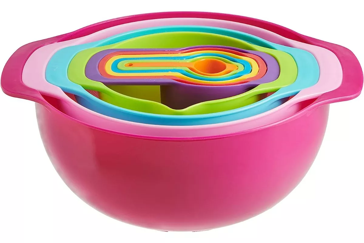 SET DE TAZAS MEDIDORAS CERNIDOR COLADOR BOWL COCINA - 1