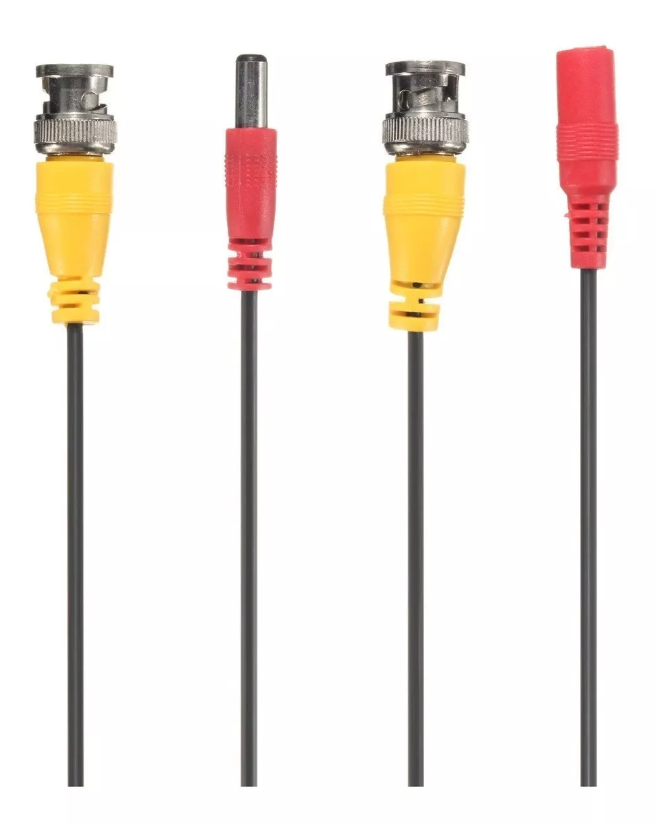 CABLE X4 CÁMARA SEGURIDAD CCTV VIDEO Y PODER BNC 15 MTS - 1