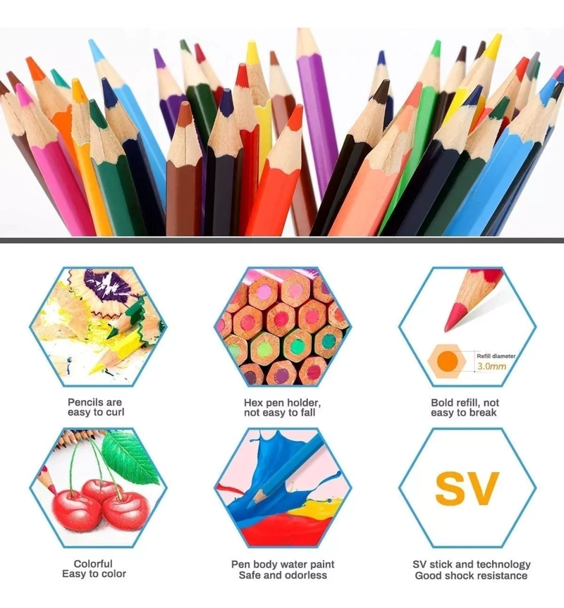 JUEGO DE 50 LAPICES DE COLORES PROFESIONALES DE ARTE - 4