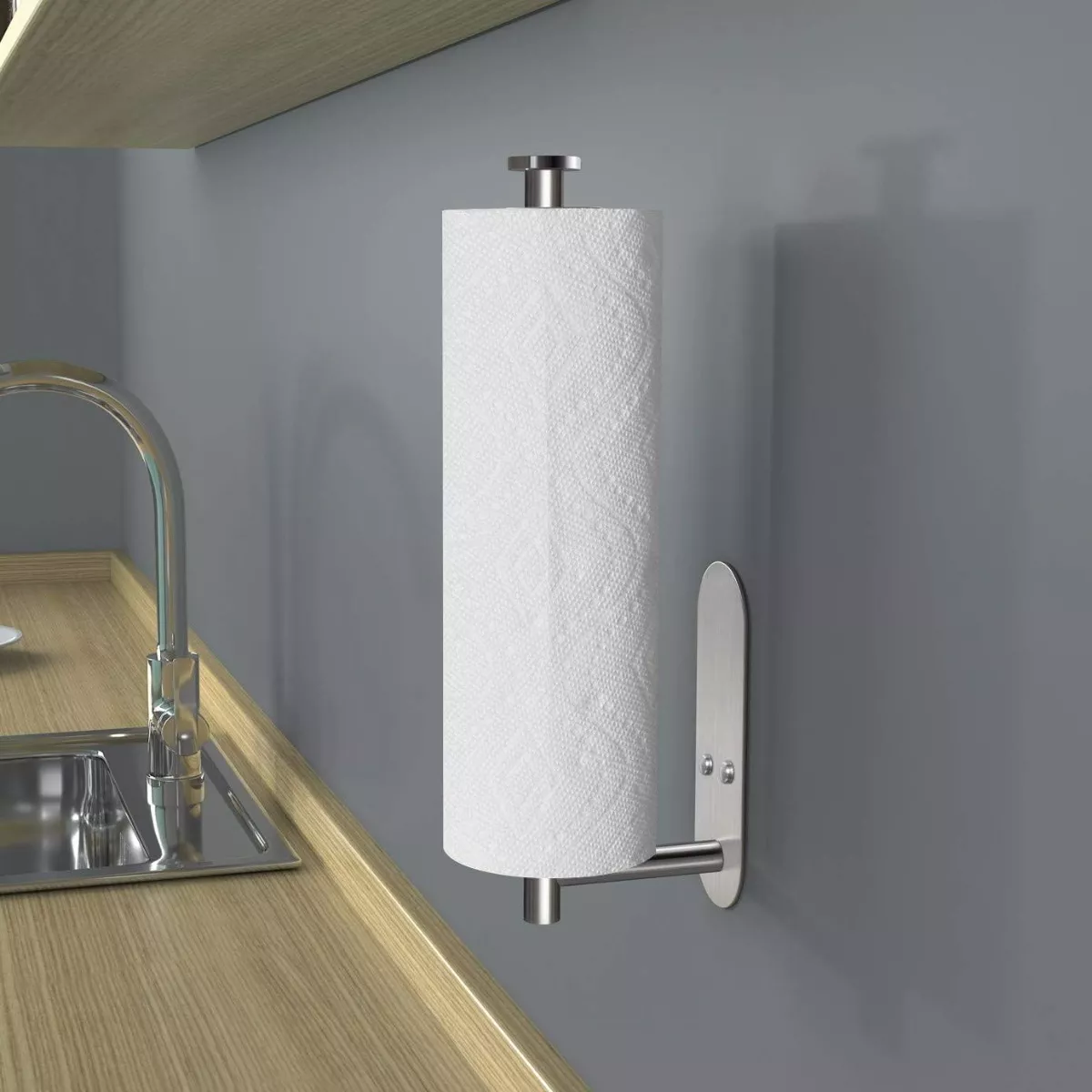 PORTAROLLOS TOALLA DE PAPEL NOVA DE ACERO INOX AUTOADHESIVO - 2