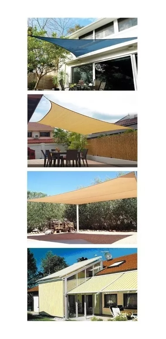 CARPA LONA / VELA MALLA SOMBRA TRIANGULAR 3.5MX3.5MX3.5M - 4