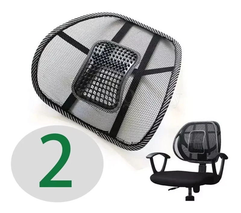 PACK 2 REPALDO AUTO SILLA OFICINA POSTURA RESPALDO LUMBAR - 1