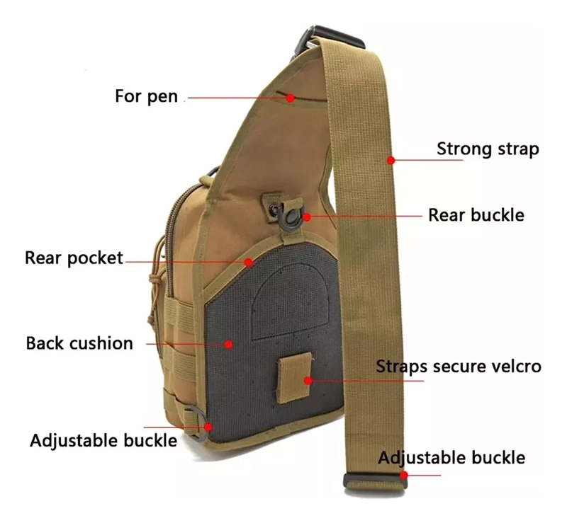 BOLSO ALEACIÓN TÁCTICO DE HOMBRO CRUZADO IMPERMEABLE MULTIUSO - 2