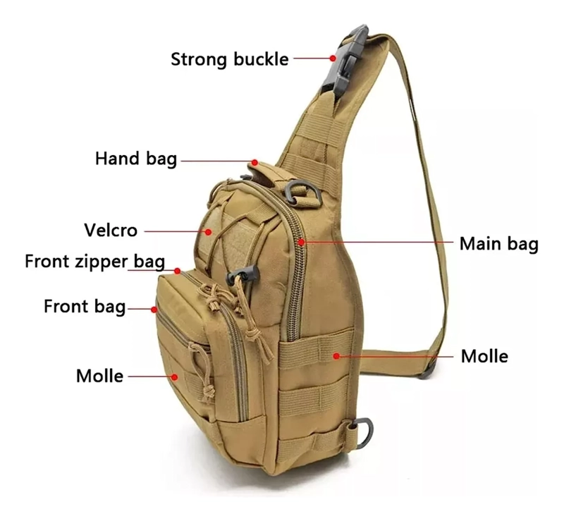 BOLSO ALEACIÓN TÁCTICO DE HOMBRO CRUZADO IMPERMEABLE MULTIUSO - 3