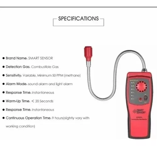 DETECTOR DE FUGA DE GAS SMART SENSOR AS8800L - 3