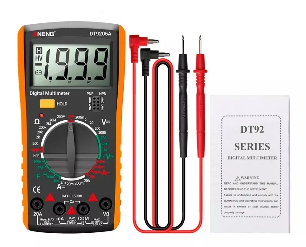 MULTITESTER MULTÍMETRO TESTER DIGITAL LCD DT9205A - 1