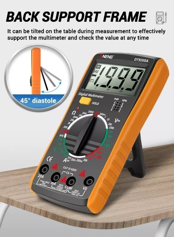 MULTITESTER MULTÍMETRO TESTER DIGITAL LCD DT9205A - 2