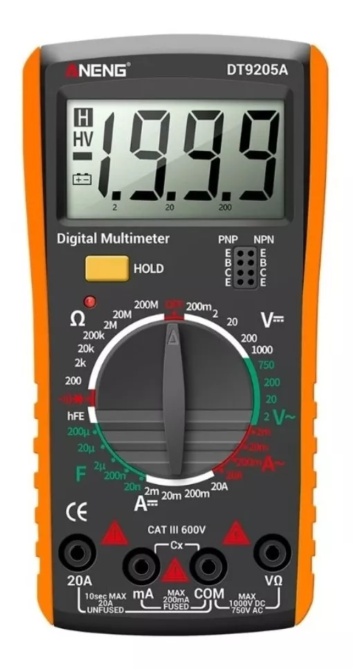 MULTITESTER MULTÍMETRO TESTER DIGITAL LCD DT9205A - 4