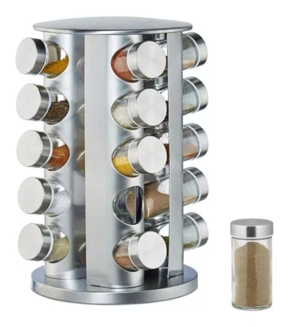SET CONDIMENTERO ESPECIERO GIRATORIO COCINA 16 PCS - 1