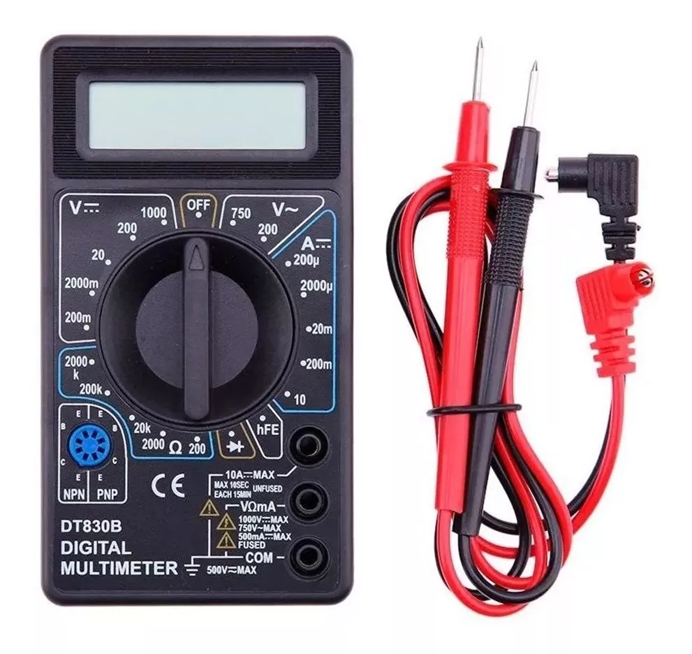 MULTITESTER DIGITAL MULTIMETRO PORTATIL TESTER DT-830B - 1
