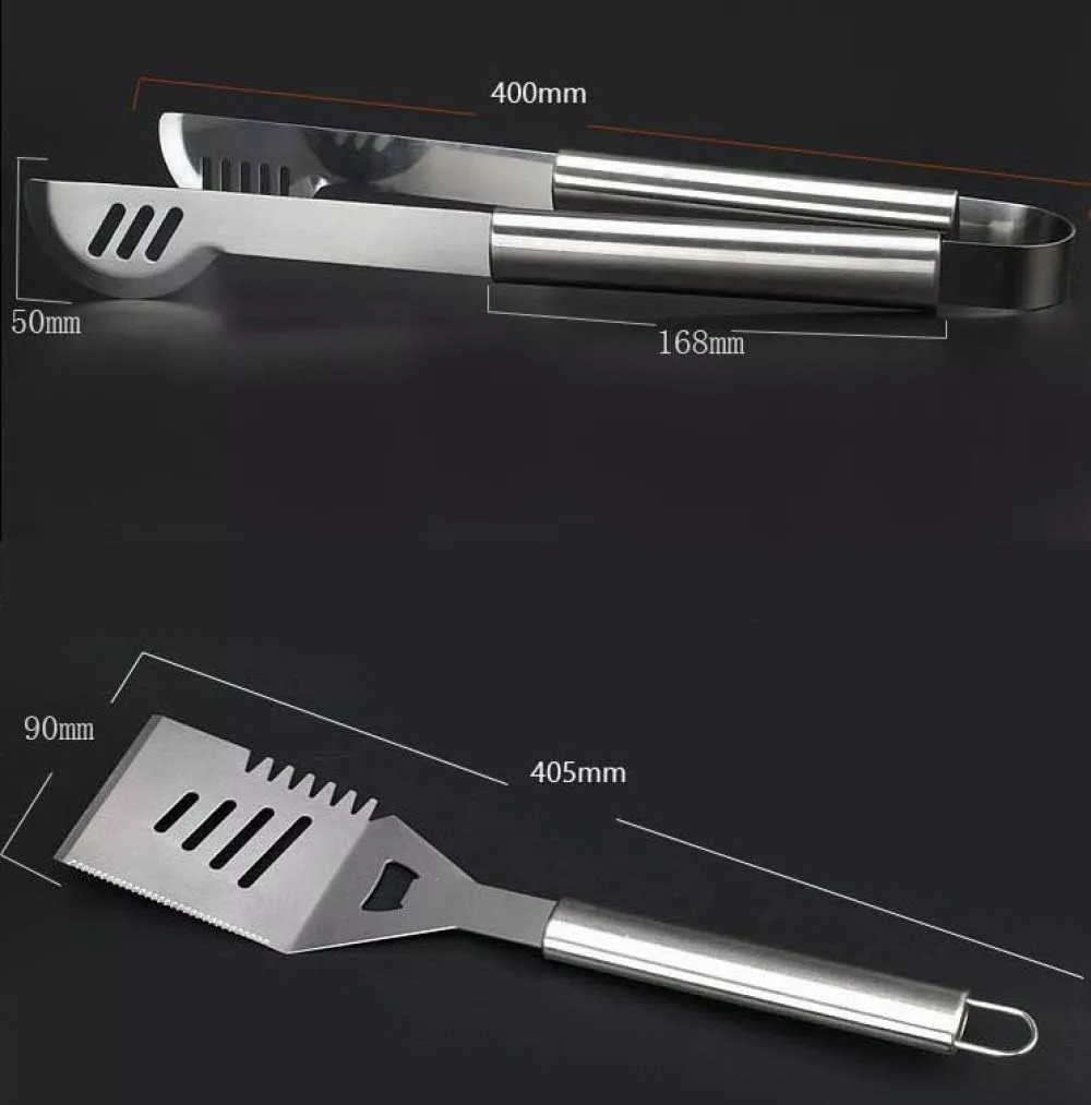 SET PARRILLERO ASADO BARBACOA 18 PCS EN MALETA KIT PARRILLA - 4